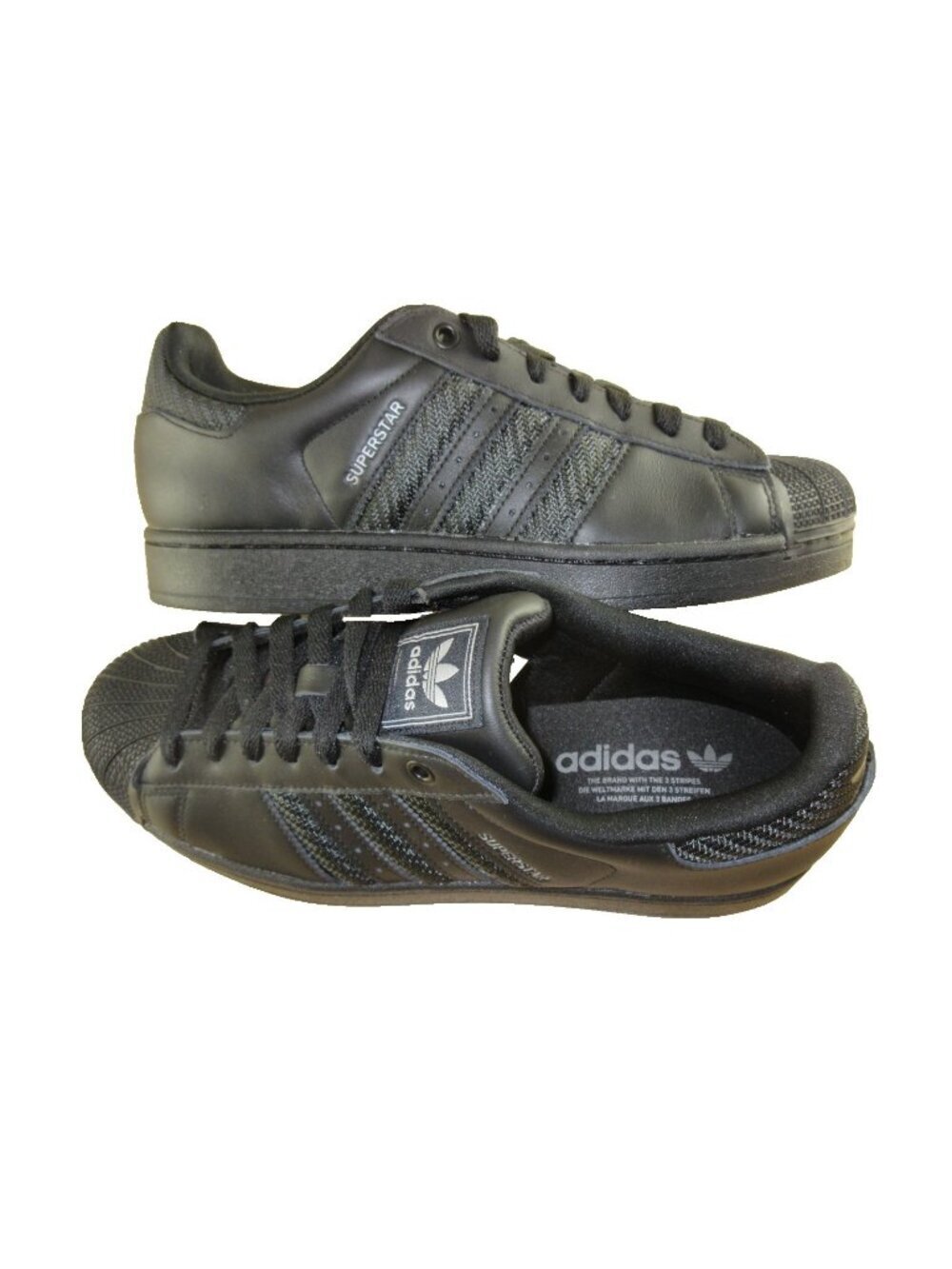 Adidas Men's Superstar II Leather Shoes Core Triple Black Sizes NIB JQ6344